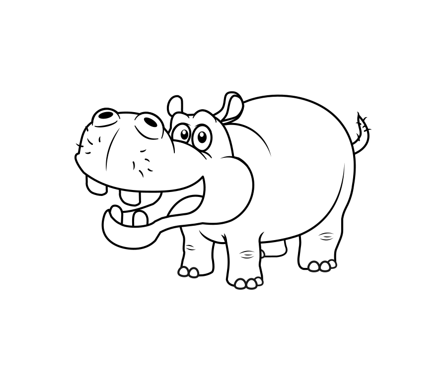 Coloriage Hippopotame
